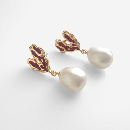 Cassia Pearl Drop Earrings by Deduet