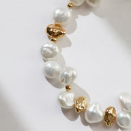 Chloe Gold Nugget Pearl Necklace by Deduet