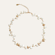 Chloe Gold Nugget Pearl Necklace by Deduet