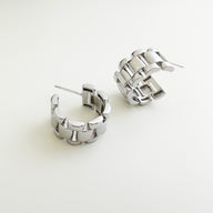 Phoenix Watch-band Earrings in Silver by Deduet