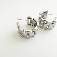 Phoenix Watch-band Earrings in Silver by Deduet