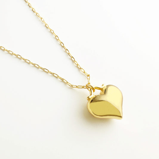 Sara Puffed Heart Pendant Necklace