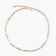 Serena Textured Paperclip Chain in Gold Color by Deduet