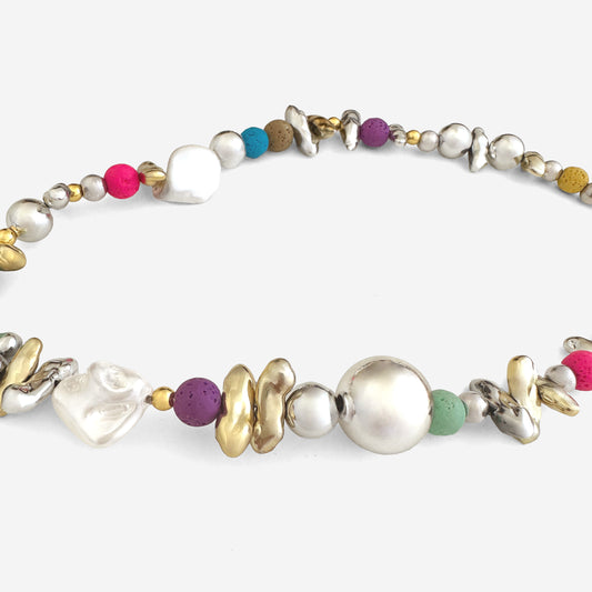 Mila Beaded Heart Pendant Necklace by Deduet