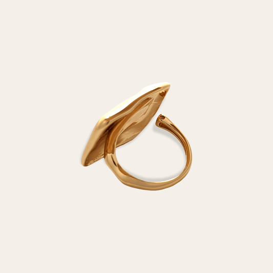 Bella Adjustable Square Ring in Gold by Deduet