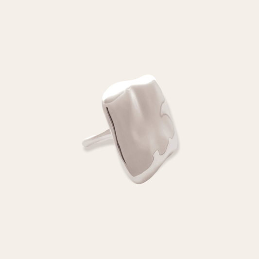 Bella Adjustable Square Ring in Silver by Deduet