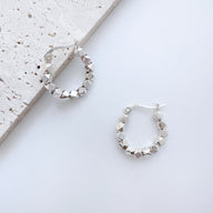 Gia Silver Hoop Earrings by Deduet