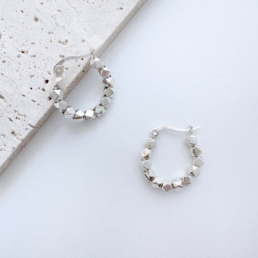 Gia Silver Hoop Earrings by Deduet