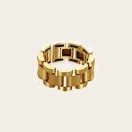 Phoenix Watch Band Adjustable Ring in Gold by Deduet