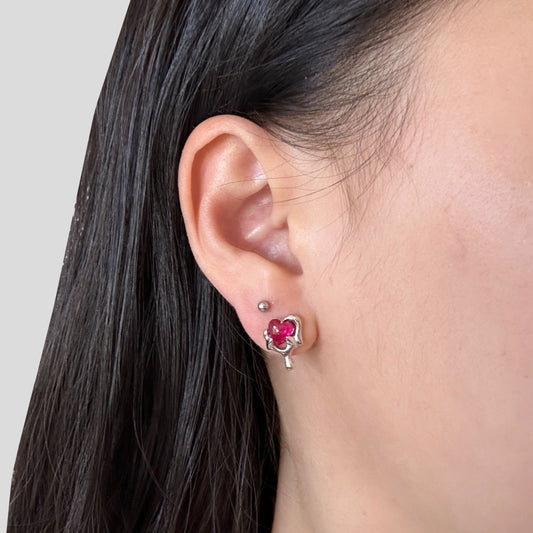 Quinn Heart Gemstone Stud Earrings