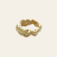 Sloane Adjustable Wavy Ring in Gold by Deduet