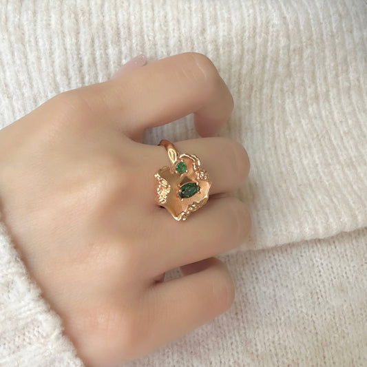 lady-weariing-valerie-adjustable-gemstone-ring-gold