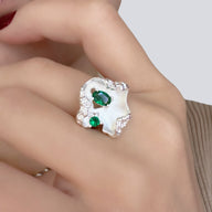 lady-weariing-valerie-adjustable-gemstone-ring-silver